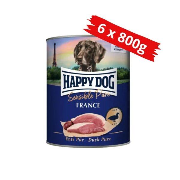 1-1 Happy Dog Pur Kacsahúsos Konzerv – France 800g