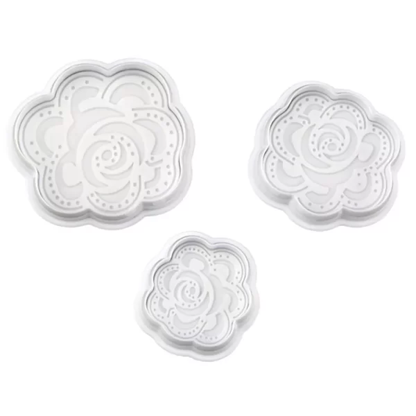 2023120621462646 3 darabos rugós fondant kiszúró forma-Rózsa