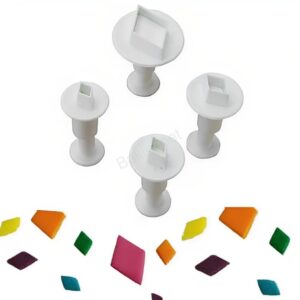 4 darabos rugós fondant kiszúró forma-rombusz