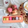Macaron doboz barack színű 6 részes-10 darab