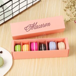 Macaron doboz barack színű 6 részes-10 darab