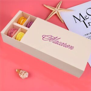 Macaron doboz barack színű 12 részes-10 darab