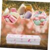 Flamingó fehér macaron doboz-10 darab