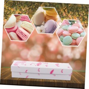 Flamingó fehér macaron doboz-10 darab