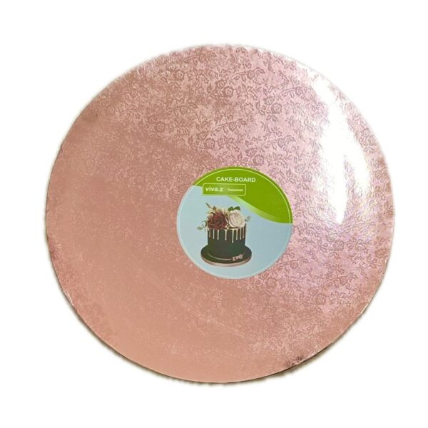 Kör alakú Tortadob – Rose Gold Virágmintával Kör alakú Tortadob - Rose Gold Virágmintával