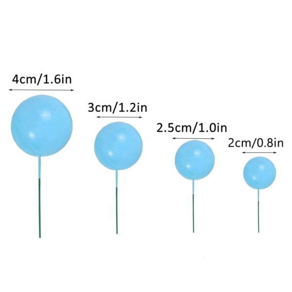 Gömb tortadísz beszúró, Kék-20 db Gömb tortadísz beszúró, Kék-20 db