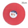 Kör alakú Tortadob - Piros (35 cm) Virágmintával
