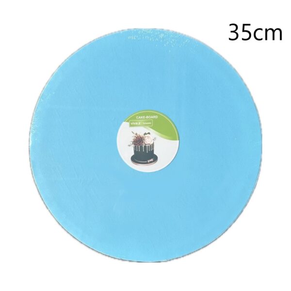 Kör alakú Tortadob - Égikék (35 cm) Virágmintával