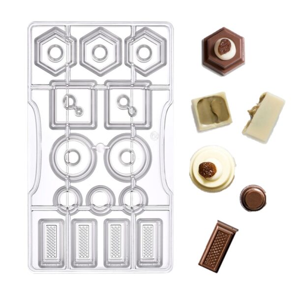 Polikarbonát bonbon forma-Geometria minta Polikarbonát bonbon forma-Geometria minta