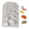 Szilikon fondant és marcipán mintázó-Tengeri élővilág 9x14 cm