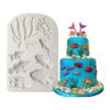 Szilikon fondant és marcipán mintázó-Tengeri élővilág 9x14 cm