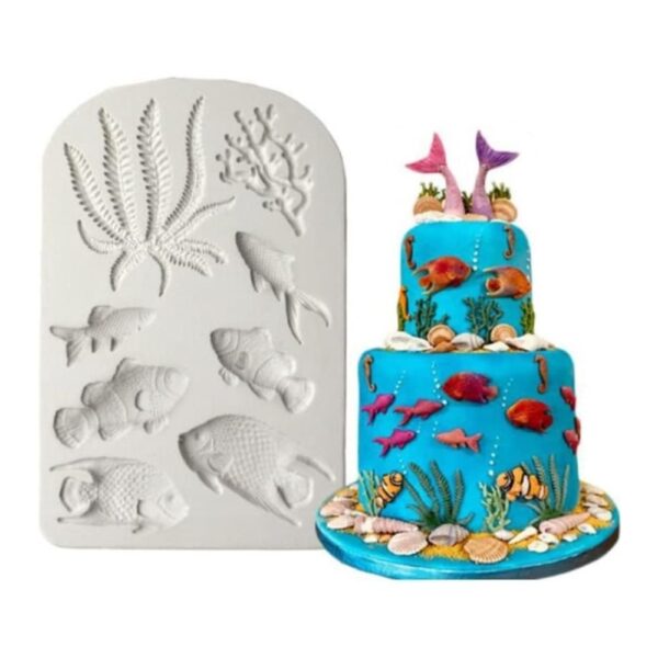 Szilikon fondant és marcipán mintázó-Tengeri élővilág 9x14 cm Szilikon fondant és marcipán mintázó-Tengeri élővilág 9x14 cm