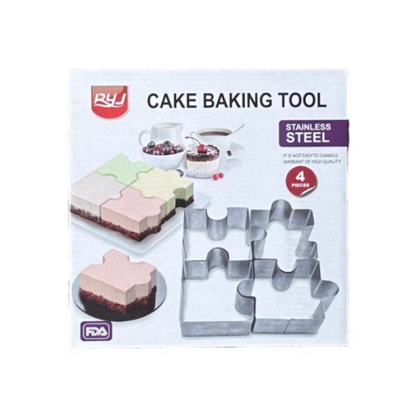 Fém tortaforma,mousse forma-4 darab puzzle Fém tortaforma, mousse forma-4 darab puzzle