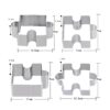 Fém tortaforma,mousse forma-4 darab puzzle