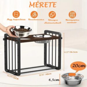 Állítható megemelt kisállat etető-itató készlet