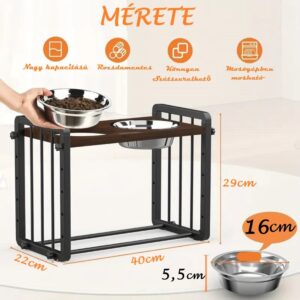 Állítható megemelt kisállat etető-itató készlet