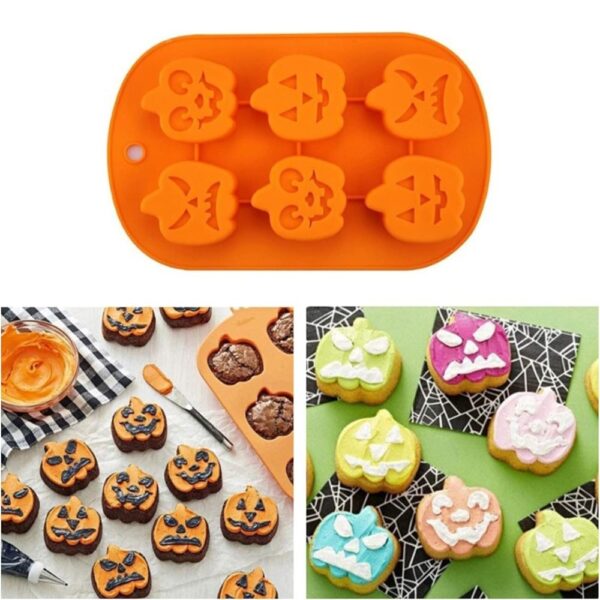 Szilikon Sütőforma - Halloween tök, 6 Részes Szilikon Sütőforma - Halloween tök, 6 Részes
