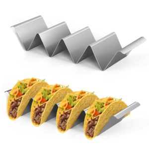 Rozsdamentes fém taco tartó 4 rekesszel