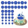 Gömb torta dekoráció, Sötétkék csillogós-20 db