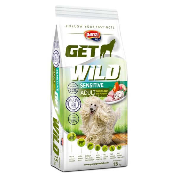 Panzi GetWild Adult Sensitive Rabbit & Beef with Pumpkin – 15 kg Panzi GetWild Adult Sensitive Rabbit & Beef with Pumpkin – 15 kg