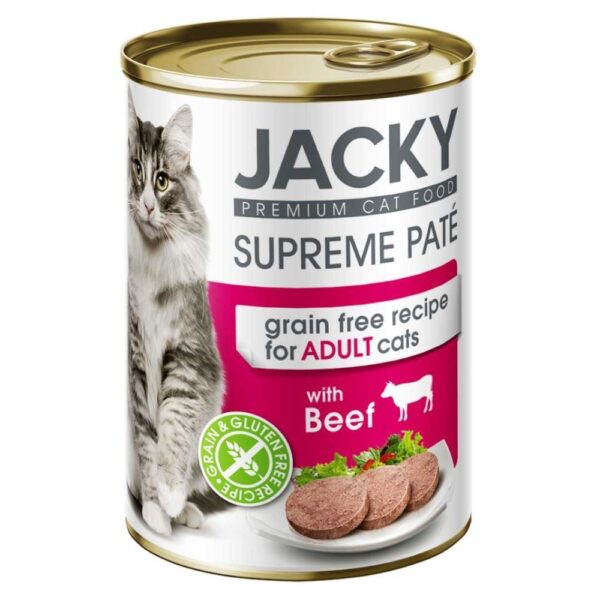 Jacky steril macska konzerv pástétom marha, 400g(gabonamentes)