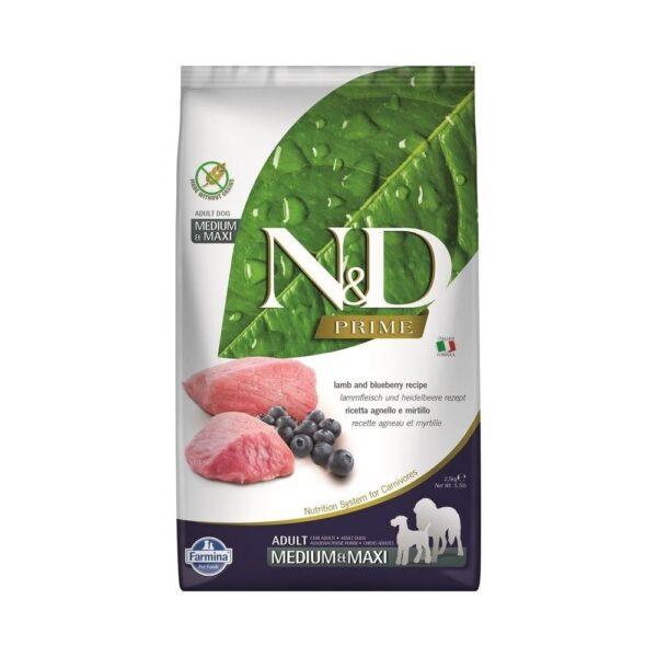 N&D Dog Prime bárány & áfonya adult medium & maxi 2,5kg N&D Dog Prime bárány & áfonya adult medium & maxi 2,5kg