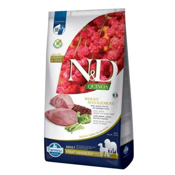 N&D Quinoa Dog Weight Management Adult Medium/Large bárány
